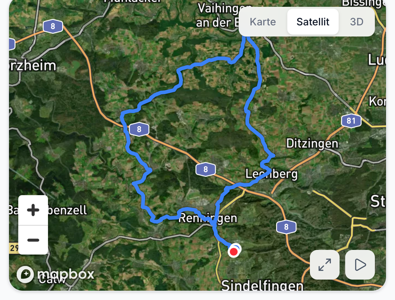Strecke Stuttgart